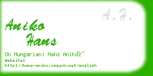 aniko hans business card